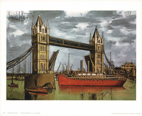 Tower Bridge London, 1972 by Bernard Buffet- 10 X 12 Inches (Art Print)
