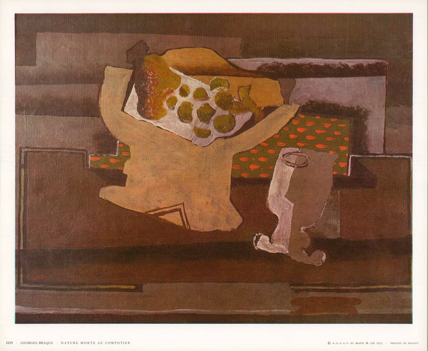 Still Life with Fruit Dish by Georges Braque - 10 X 12 Inches (Art Print)