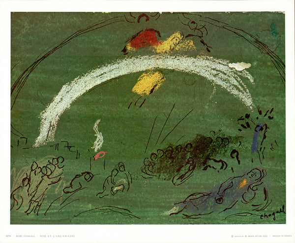 Noah and the Rainbow by Marc Chagall - 10 X 12 Inches (Art Print)
