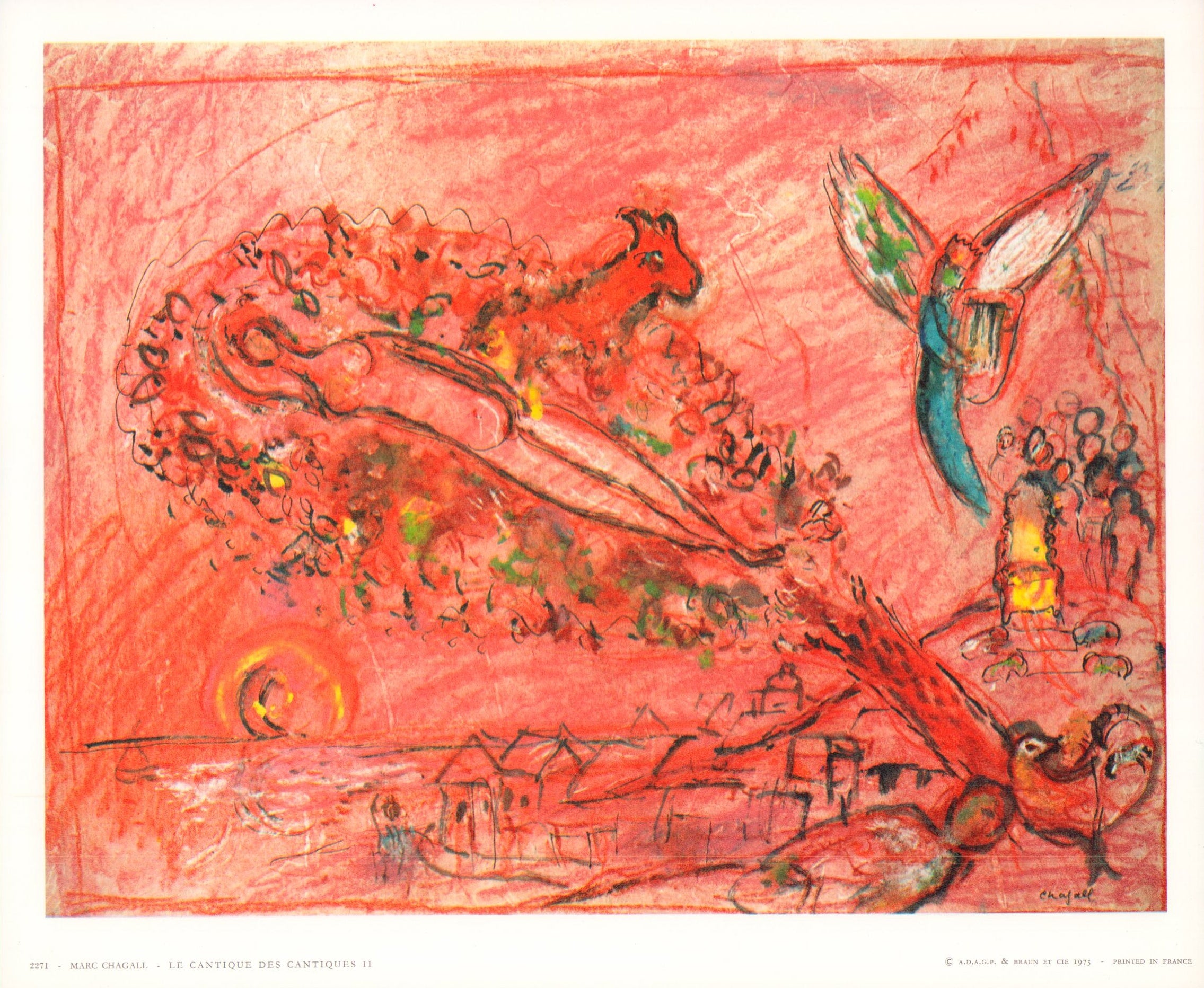 The Song of Songs II by Marc Chagall - 10 X 12 Inches (Art Print ...