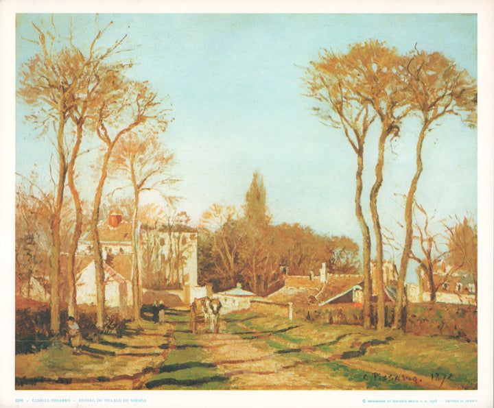 Entrance to a Village, 1872 by Camille Pissarro - 10 X 12 Inches (Art Print)