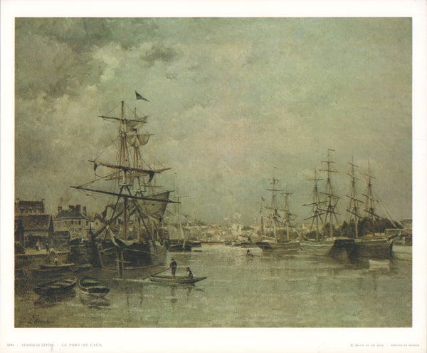 The Port of Caen by Stanislas Lépine - 10 X 12 Inches (Art Print)