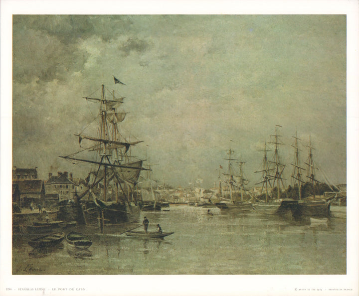 The Port of Caen by Stanislas Lépine - 10 X 12 Inches (Art Print)