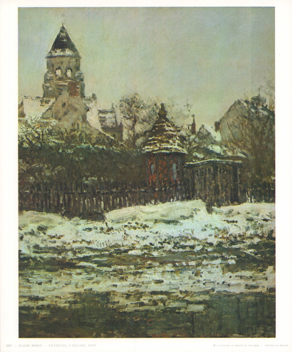 The Church at Vetheuil, 1879 by Claude Monet - 10 X 12 Inches (Art Print)