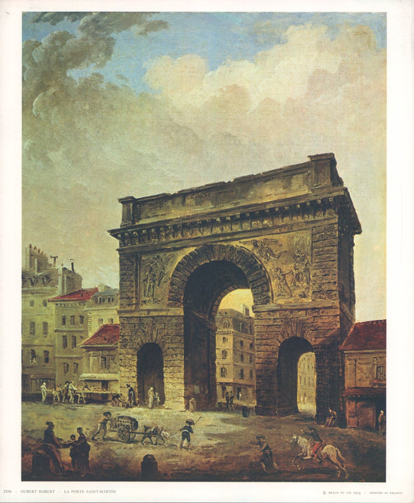 La Porte Saint-Martin by Hubert Robert - 10 X 12 Inches (Art Print)