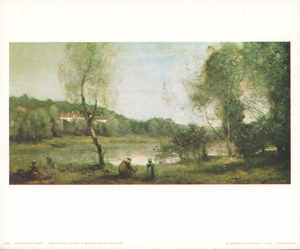 Ville d'Avray, View of the Villas Across the Pond by Jean-Baptiste Corot - 10 X 12 Inches (Art Print)