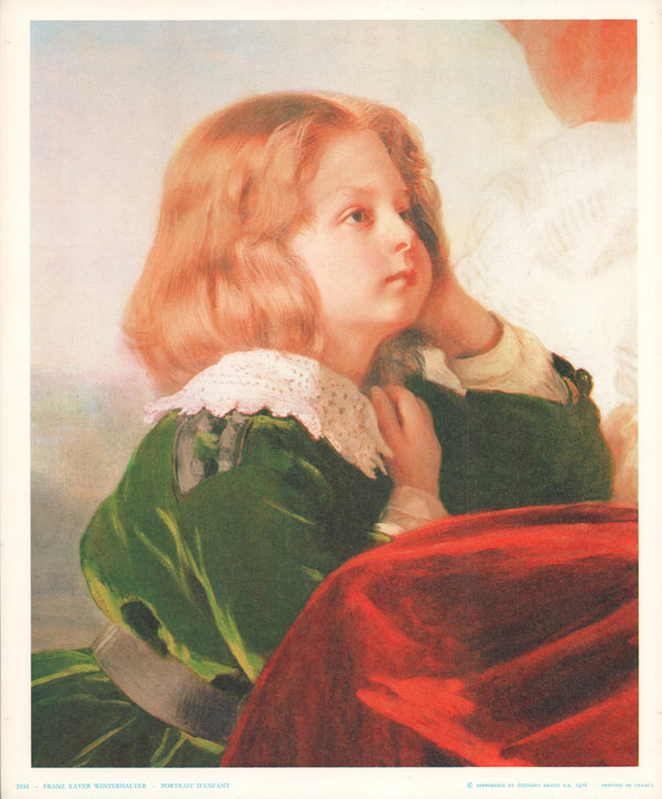 Portrait of a Child by Franz Xaver Winterhalter - 10 X 12 Inches (Art Print)