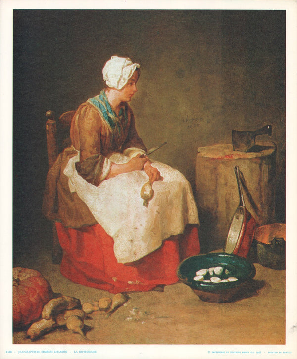 The Kitchen Maid, 1738 by Jean-Baptiste Siméon Chardin - 10 X 12 Inches (Art Print)