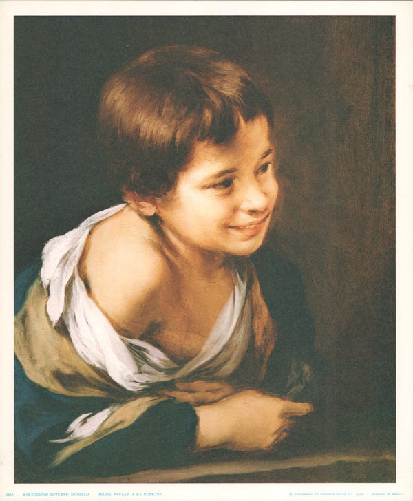 A Peasant Boy Leaning on a Sill by Bartolomé Esteban Murillo - 10 X 12 Inches (Art Print)