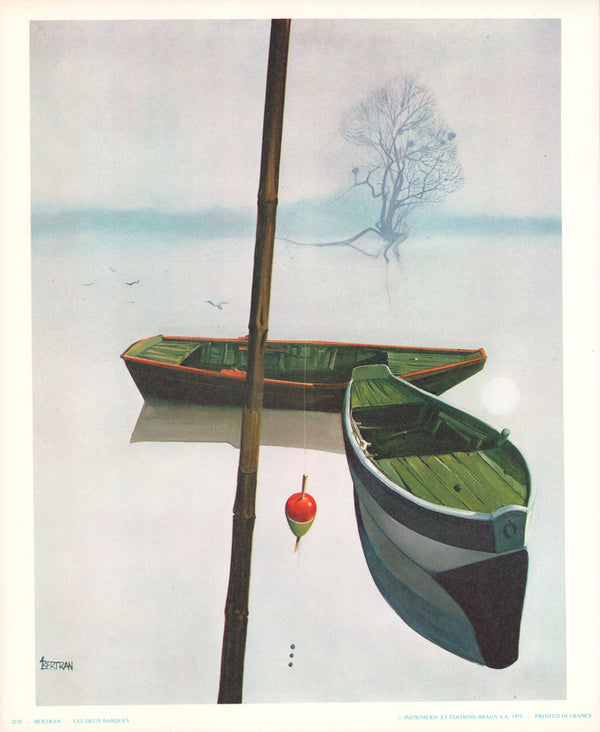 Two Boats, 1977 by Bertran - 10 X 12 Inches (Art Print)