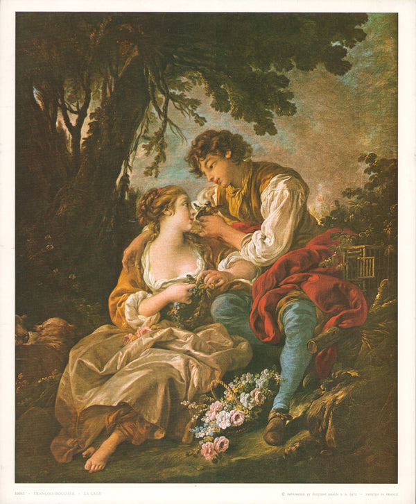 The Bird Cage by François Boucher - 10 X 12 Inches (Art Print)