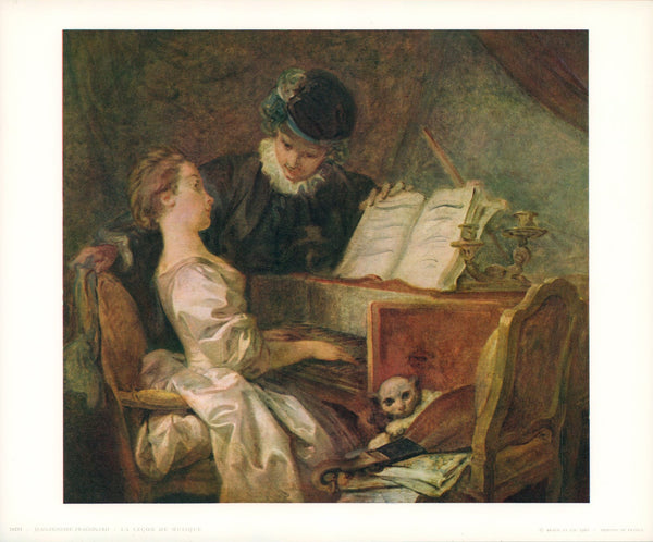The Music Lesson by Jean-Honoré Fragonard - 10 X 12 Inches (Art Print)
