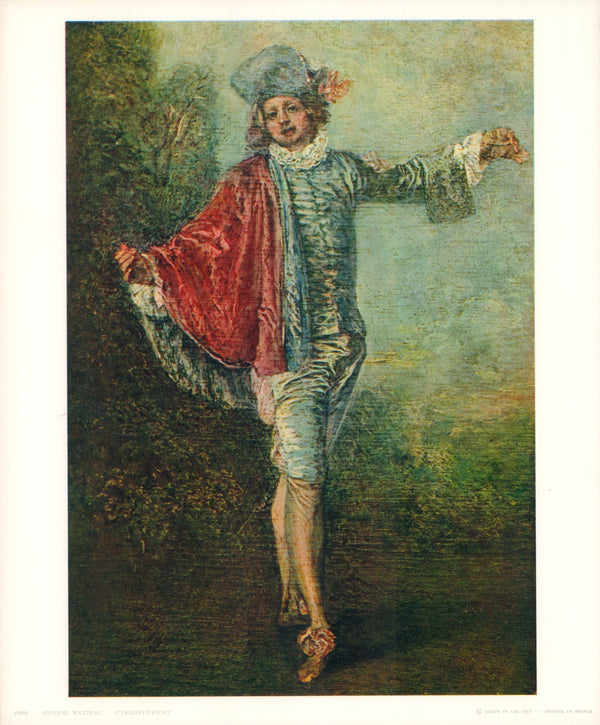 L'Indifférent by Antoine Watteau - 10 X 12 Inches (Art Print)