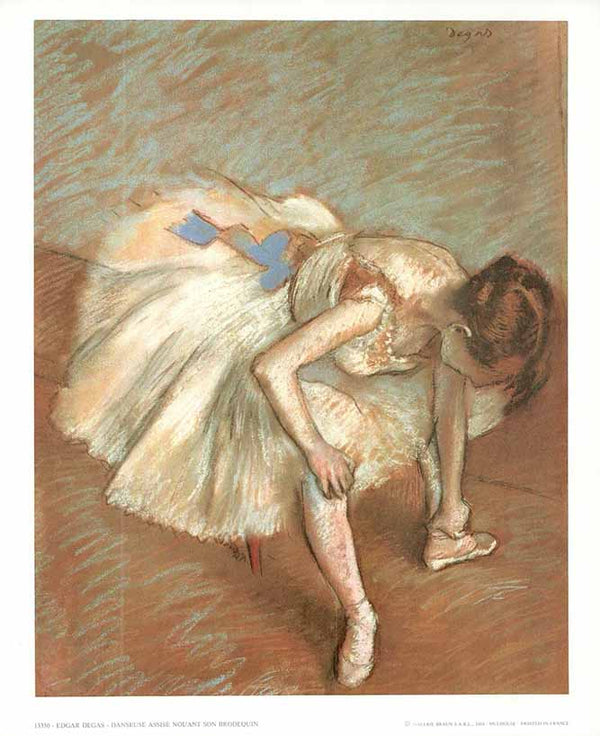 Dancer Tying her Slipper by Edgar Degas - 10 X 12 Inches (Art Print)