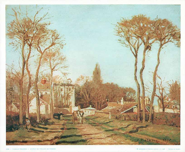 Entrance to a Village, 1872 by Camille Pissarro - 10 X 12 Inches (Art Print)