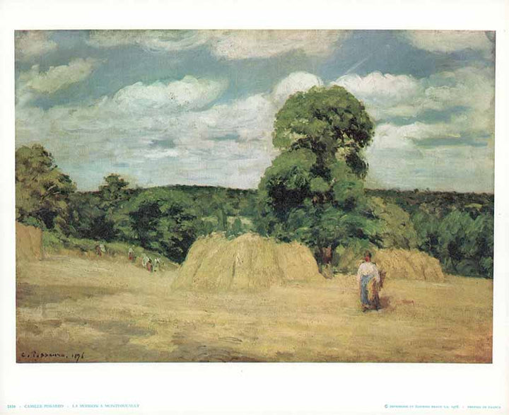 The Harvest at Montfoucault, 1876 by Camille Pissarro - 10 X 12 Inches (Art Print)