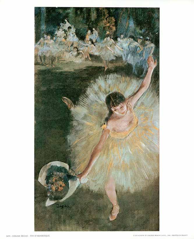 Arabesque, 1880 by Edgar Degas - 10 X 12 Inches (Art Print)