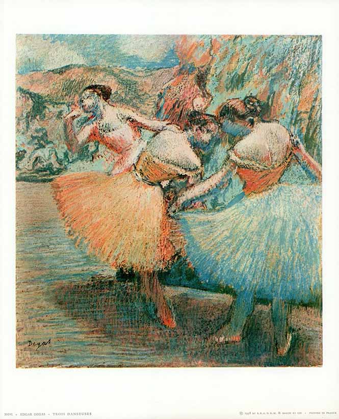Three Dancers, 1898 by Edgar Degas - 10 X 12 Inches (Art Print)