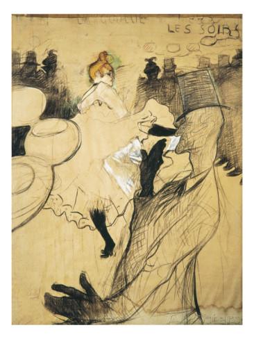 La Goulue and Valentin Le Desosse at the "Moulin Rouge" by Henri de Toulouse-Lautrec - 10 X 12 Inches (Art Print)