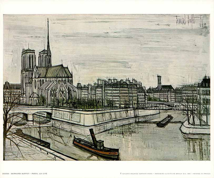 Paris, La Cite, 1956 by Bernard Buffet - 10 X 12 Inches (Art Print)