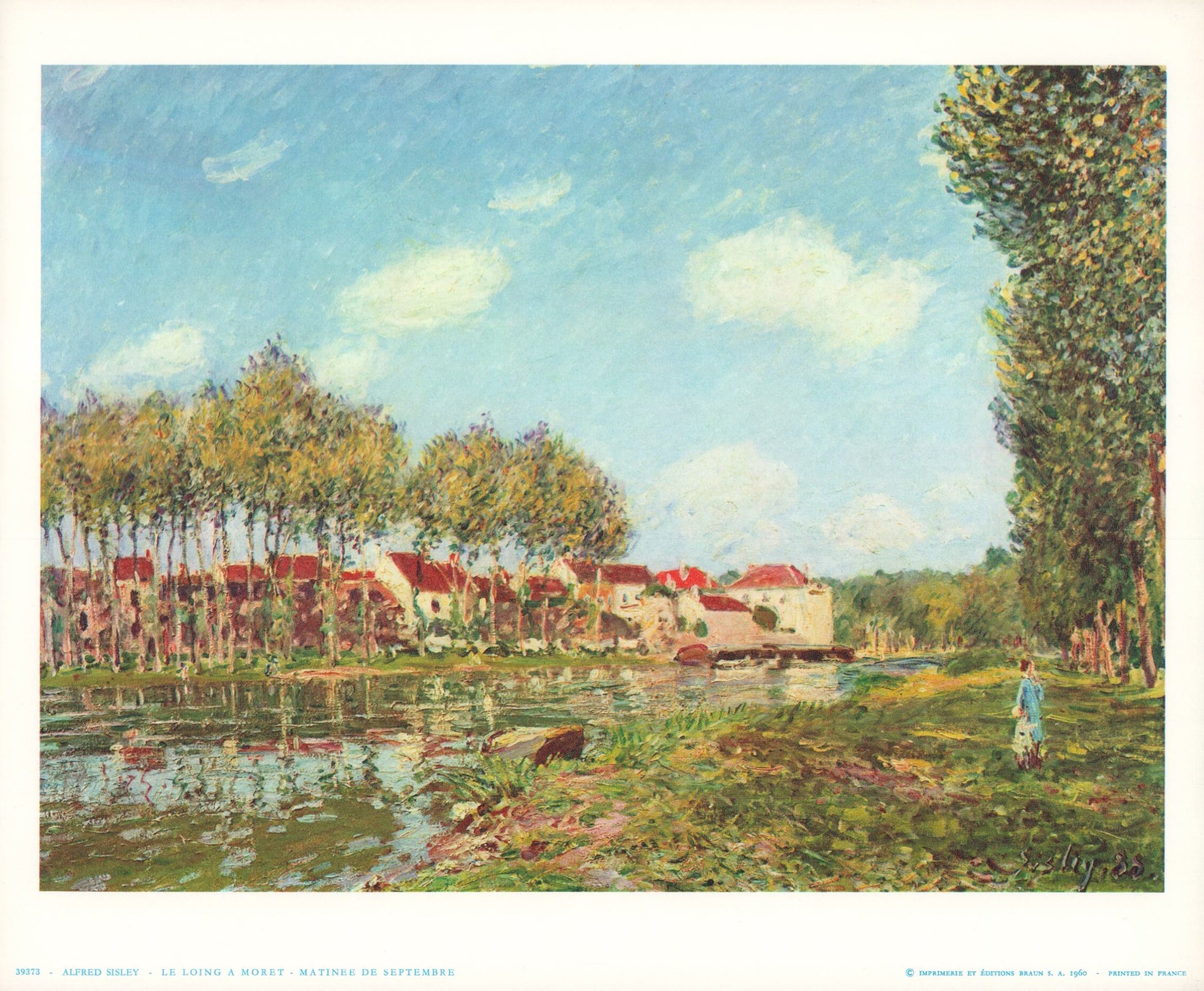 The Loing at Moret September Afternoon by Alfred Sisley - 10 X 12