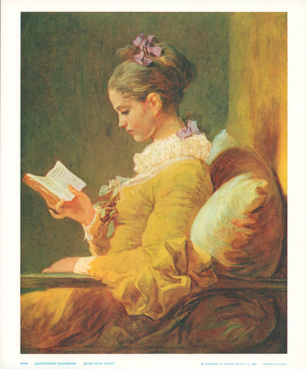 A Young Girl Reading by Jean-Honoré Fragonard - 10 X 12 Inches (Art Print)