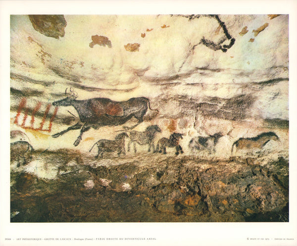 Five Horses and Cow by Art Préhistorique - 10 X 12 Inches (Art Print)