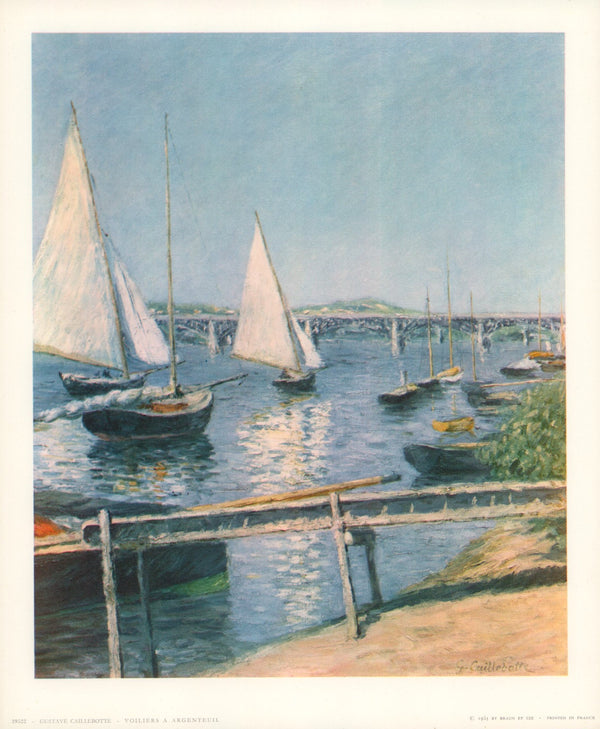 Sailing Dinghies at Argenteuil, 1888 by Gustave Caillebotte - 10 X 12 Inches (Art Print)