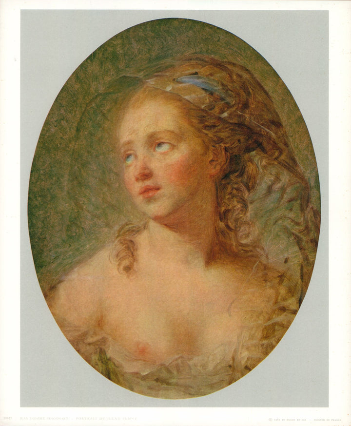 Portrait of a Young Woman by Jean Honoré Fragonard - 10 X 12 Inches (Art Print)