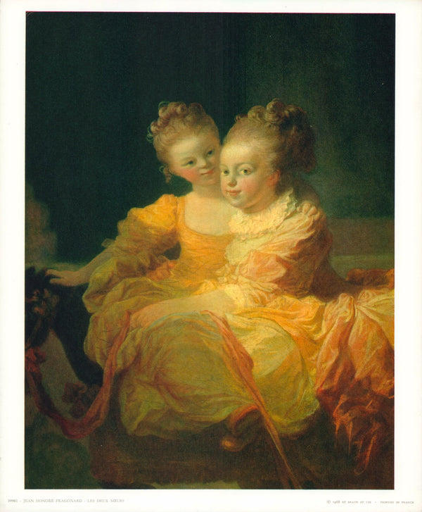 The Two Sisters by Jean Honoré Fragonard - 10 X 12 Inches (Art Print)