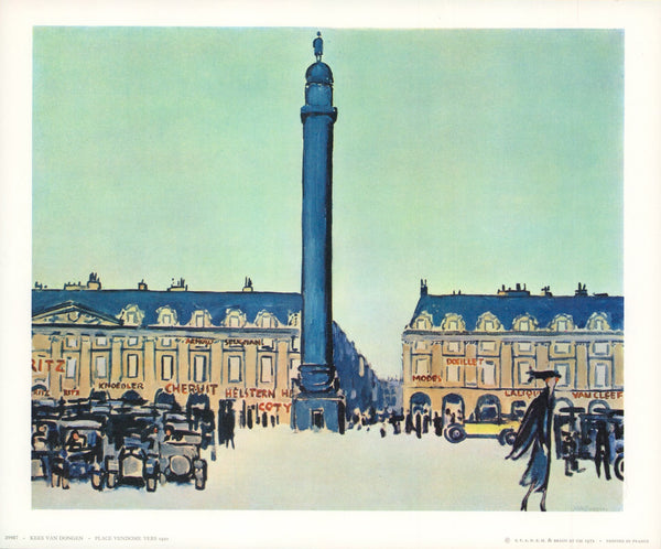 The Place Vendome About 1920 by Kees Van Dongen - 10 X 12 Inches (Art Print)