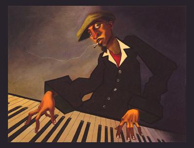 Piano Man II by Justin Bua - 26 X 34 Inches (Art Print)