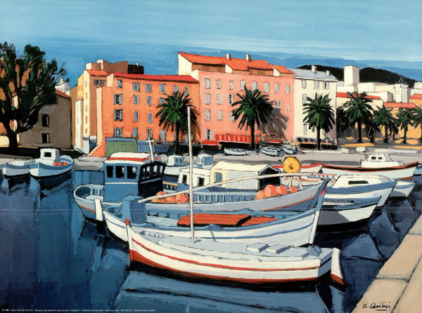 Barques de pêcheurs dans le port d'Ajaccio by Jean-Claude Quilici - 12 X 16 Inches (Art Print)