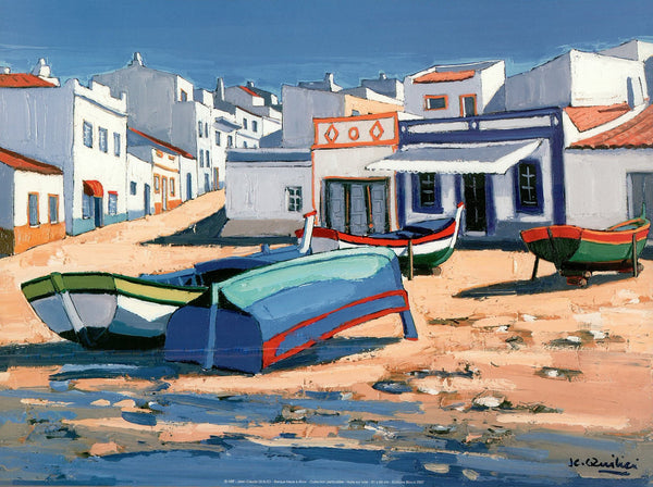 Barque bleue a Alvor by Jean-Claude Quilici - 12 X 16 Inches (Art Print)