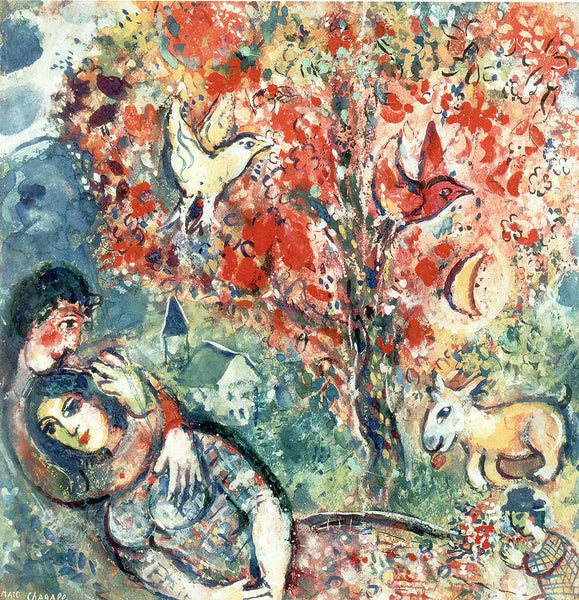 Lovers, 1963 by Marc Chagall - 24 X 24 inches (Art Print