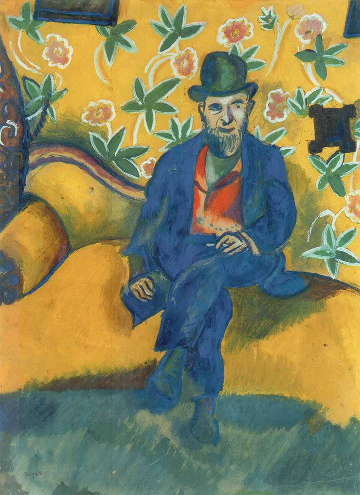 Uncle Pissarewsky Sitting on a Sofa, 1914 by Marc Chagall - 20 X 28 Inches (Art Print)