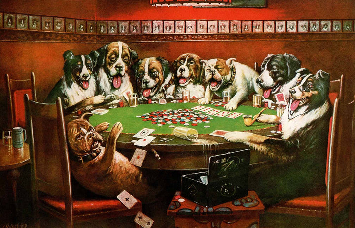 Poker Sympathy by C. M. Coolidge - 18 X 28 Inches (Art Print)