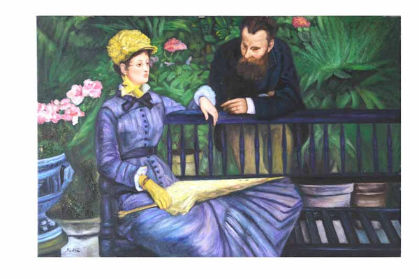 In the Conservatory by Edouard Manet - 24 X 36 Inches (Oil Painting on Canvas Ready to Hang)