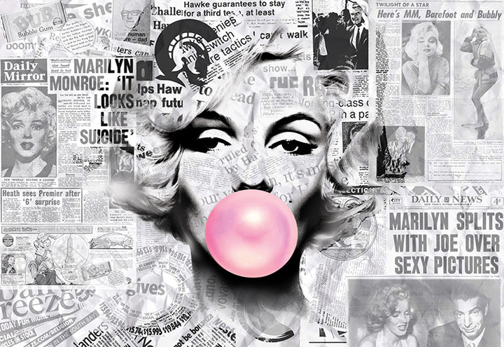 Marilyn Monroe Pink Bubblegum II - 22 X 32 Inches (Art Print)