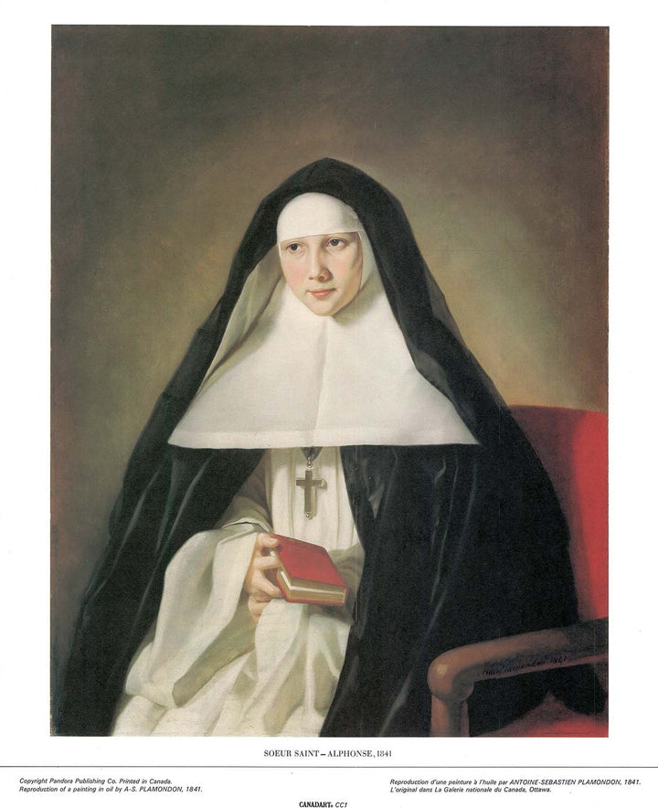 Sister Saint Alphonse, 1841 by Antoine-Sebastien Plamondon - 19 X 23 Inches (Art Print)