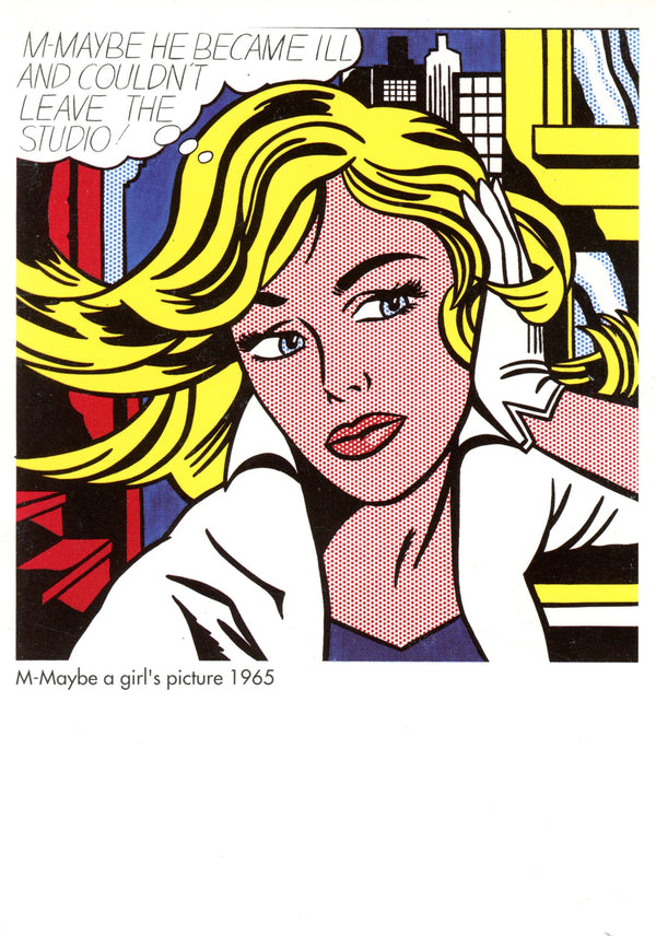 M-Maybe a Girls Picture, 1965 by Roy Lichtenstein - 5 X 7 Inches (Note Card)