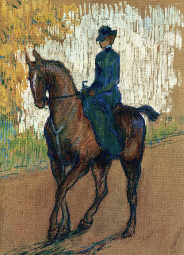 Side-Saddle, 1899 by Henri de Toulouse-Lautrec - 5 X 7 Inches (Greeting Card)