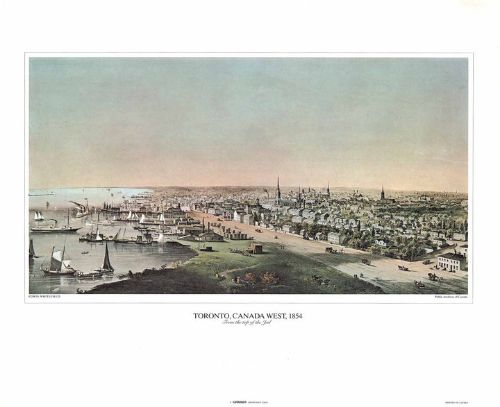 Toronto, from the top of the Jail, 1854 by Edwin Whitefield - 19 X 23 Inches (Art Print)