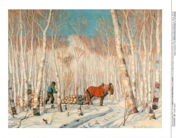 March in the Birch Woods by Clarence Gagnon - 19 X 24 Inches (Art Print)