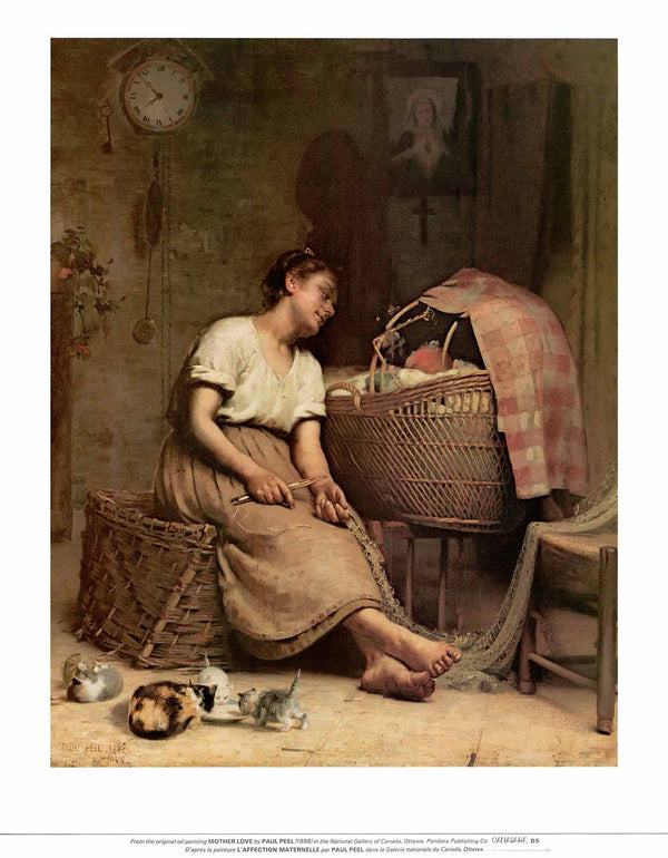 Mother Love, 1888 by Paul Peel - 19 X 24 Inches (Art Print)