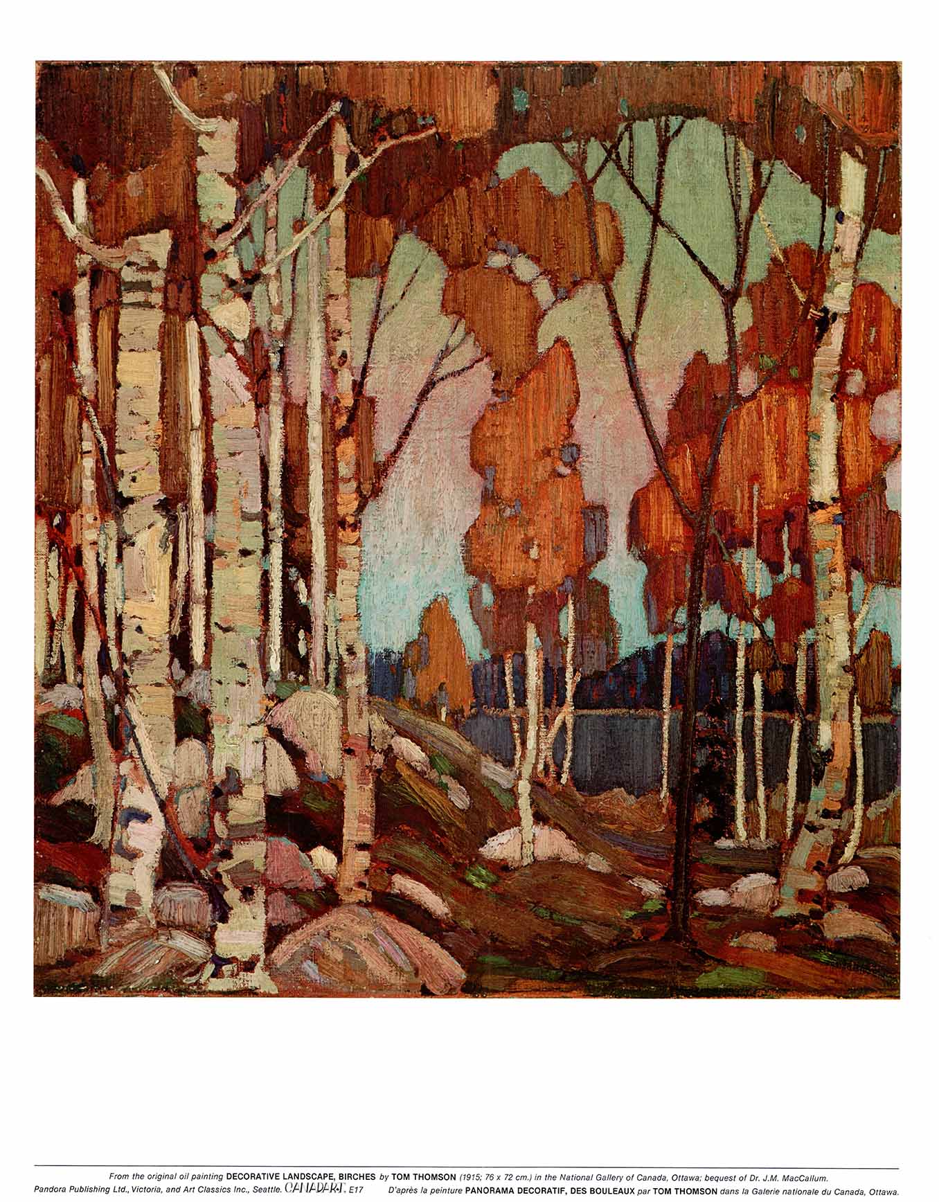 Decorative Landscape, Birches, 1915 by Tom Thomson -19X24
