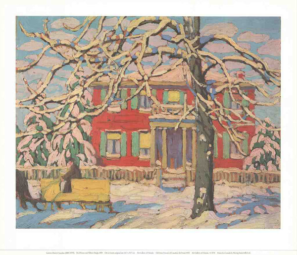 Red House and Yellow Sleigh, 1919 by Lawren Harris - 19 X 22 Inches (Art Print)