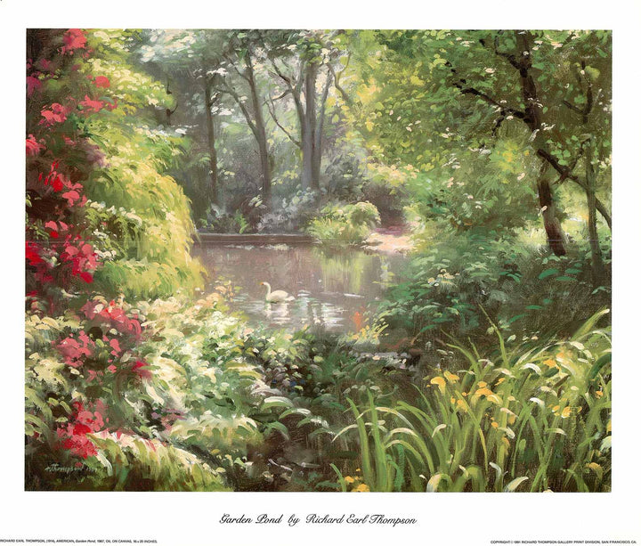 Garden Pond, 1987 by Richard Earl Thompson - 19 X 22 Inches (Art Print)
