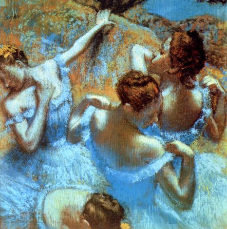 Dancers in Blue, 1897 by Edgar Degas - 6 X 6 Inches (Greeting Card)