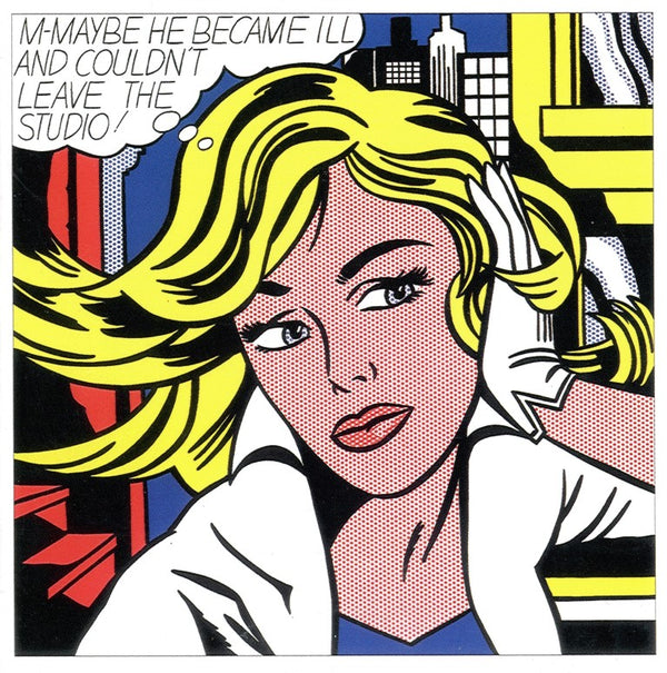 M-Maybe a Girls Picture, 1965 by Roy Lichtenstein - 6 X 6 Inches (Note Card)